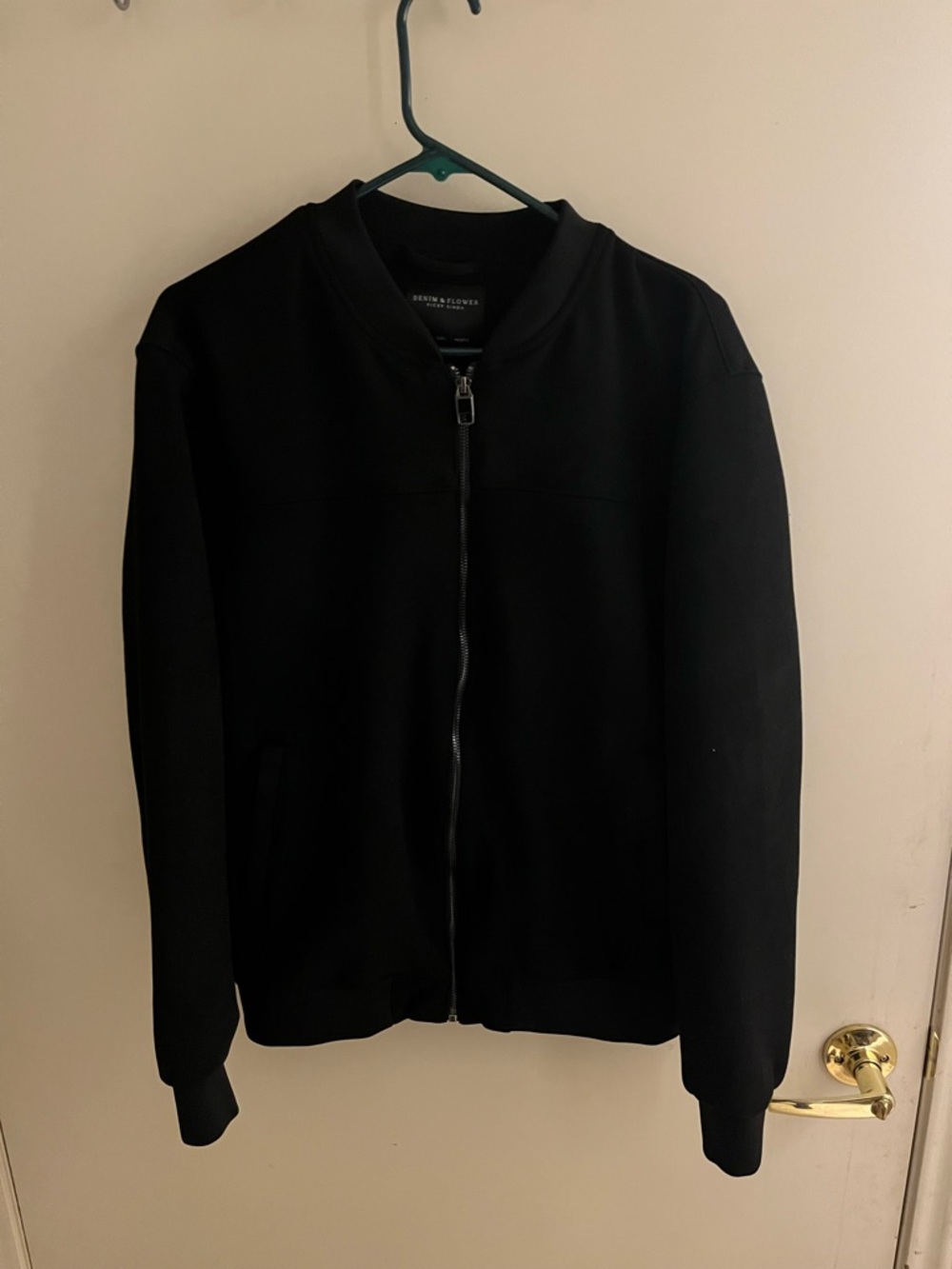 Denim & Flower Men's Black Full-Zip Sweater Jacket